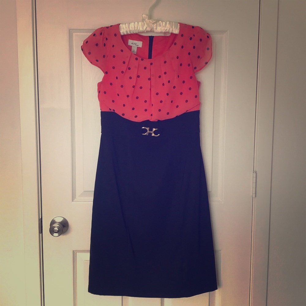 🌸Coral and black dress